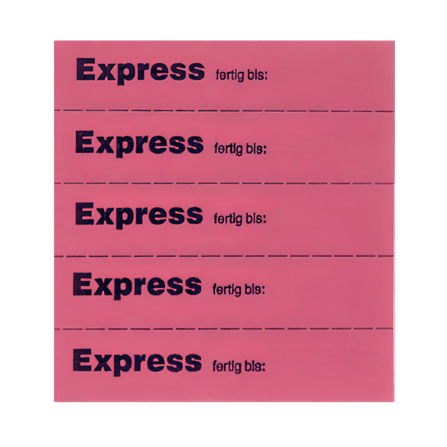 Markierungszettel `Express` rot geblockt a.100 Blatt=500 Abrisse